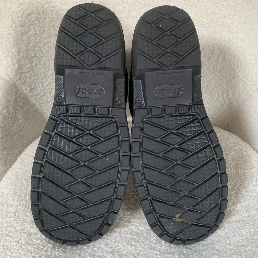 Crocs Allcast Rain Boots Black Mens 9 Rubber Waterproof Slip On Pull On Rainboot